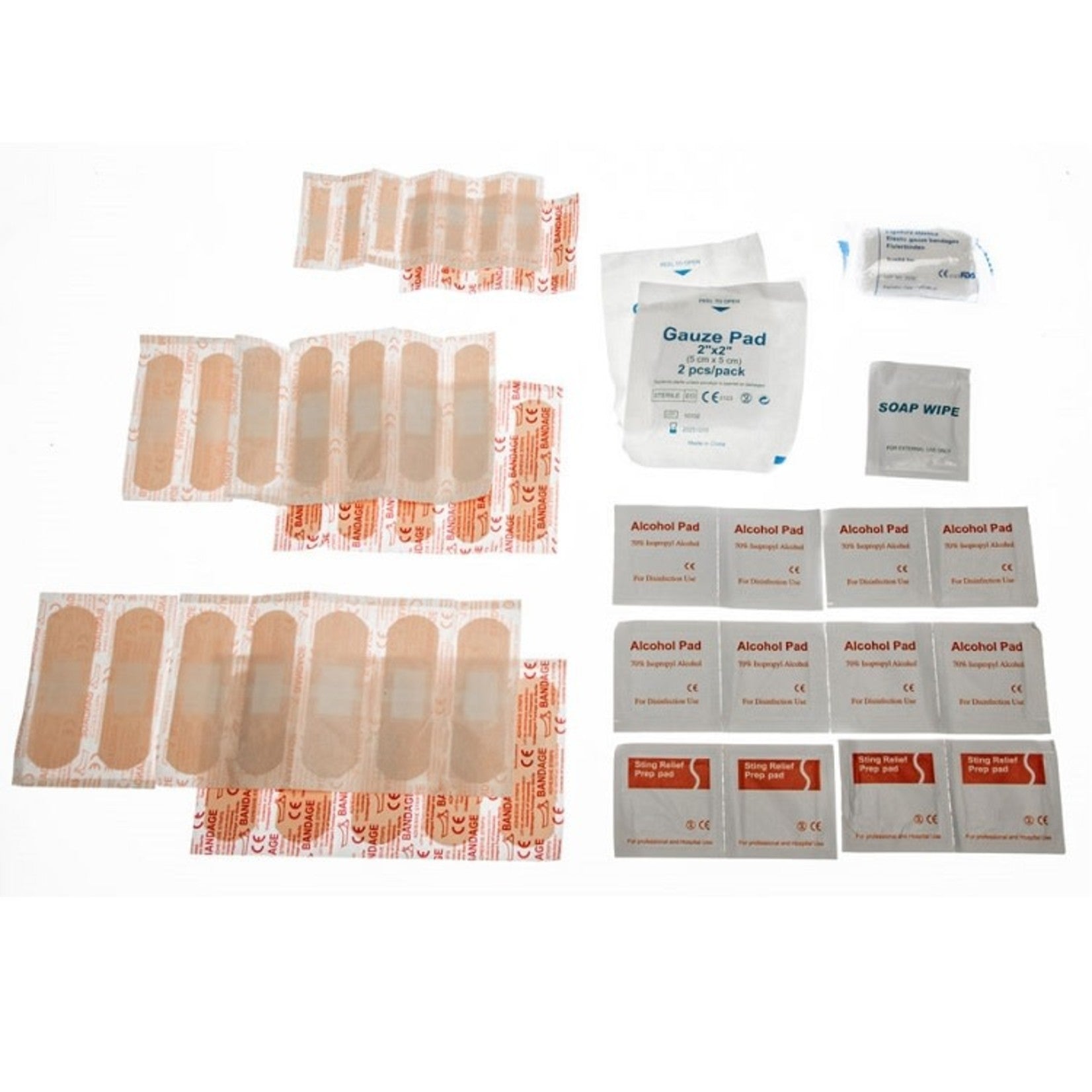 55 Piece Travel First Aid Kit in Reusable Bag